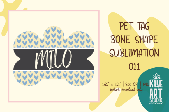 Bone Shape Dog Tag Sublimation PNG 011