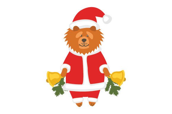 Chow-Chow Dog in Christmas Costume