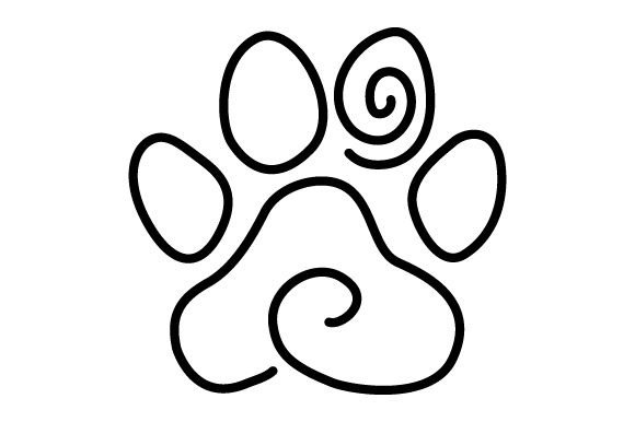 Dog Paw - Line Art