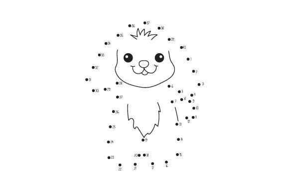 Dot-to-Dot Dog with Numbers Guide - Kids