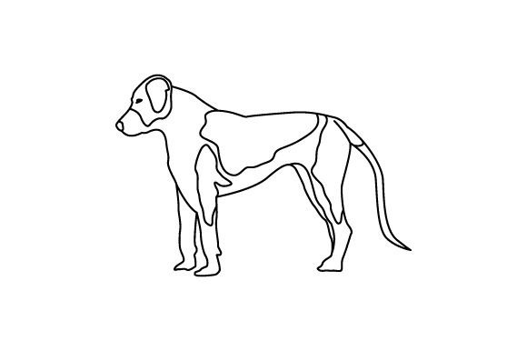 English Foxhound Dog - Line Art
