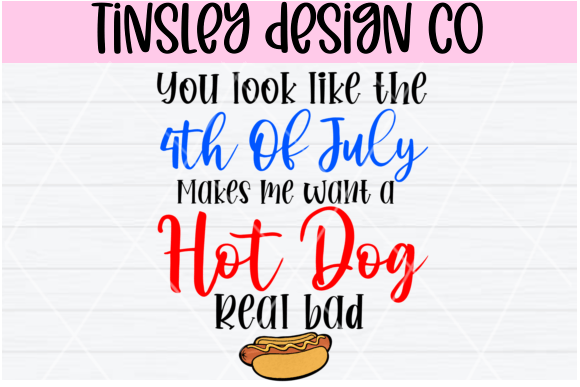 Fourth of July Hot Dog Funny PNG