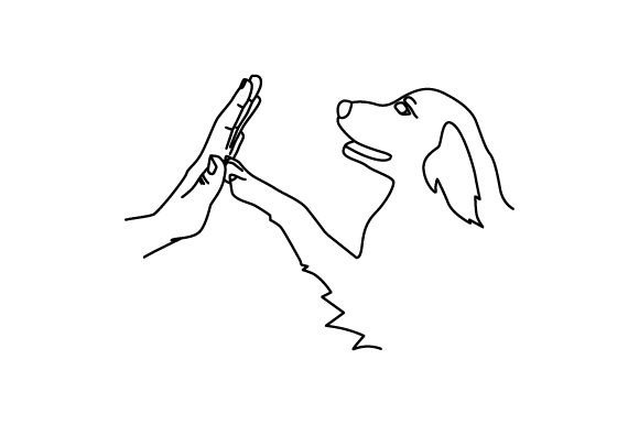 High-Fiving Line Art