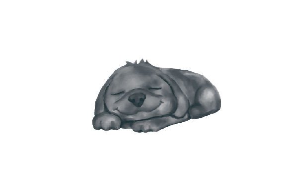 Newfoundland Dog - Sleeping, Watercolor