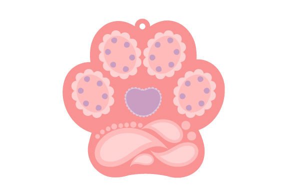 Paisley Pet Tag Template - Dog Paw