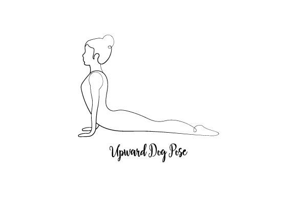 Yoga Upward Dog Pose Line Art